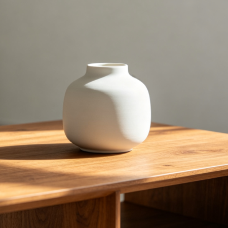Wabi-sabi Matte White Porcelain Vase